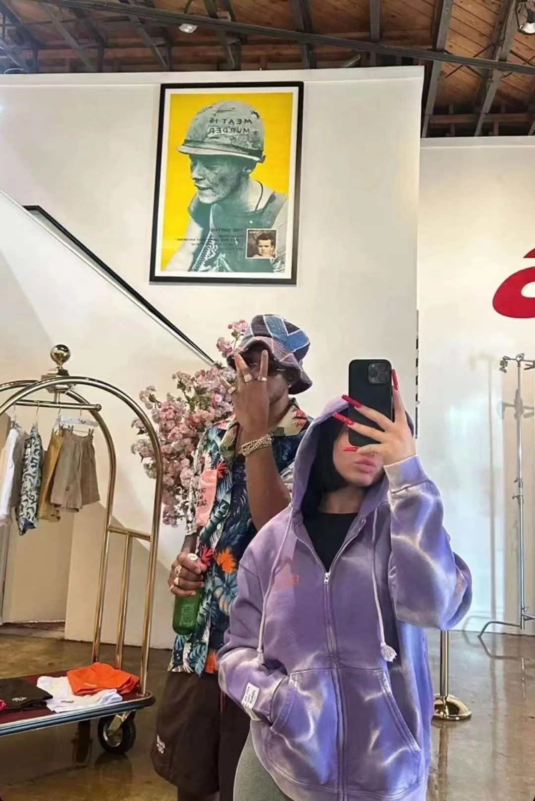 The same style as the owner GALLERY DEPT. FRENCH ZIP HOODIE water corrugated French zipper hole hoodie, sun washed purple, washed purple S-XL, ready-to-wear dyeing, hand-stitched and heavy-weighted, faded, super-heavy washing, hand-hanging holes, bone edges turned white, molded and customized with G LOGO zipper